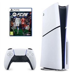 کنسول بازی سونی مدل PlayStation 5 Slim ریجن اروپا سری 2016A نسخه دیسکخور ظرفیت یک ترابایت به همراه بازی EA SPORTS FC 26