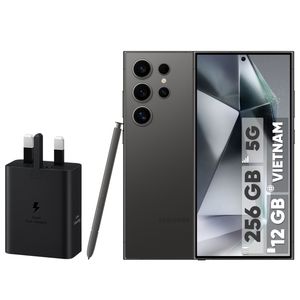 گوشی موبایل سامسونگ مدل Galaxy S24 Ultra دو سیم کارت ظرفیت 256 گیگابایت و رم 12 گیگابایت - ویتنام - به همراه شارژر دو پورت 50 وات سامسونگ