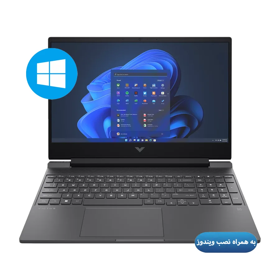 لپ تاپ اچ پی 15.6 اینچی مدل Victus 15 FA2082WM i5 13420H 8GB 1TB RTX4050 همراه با نصب ویندوز